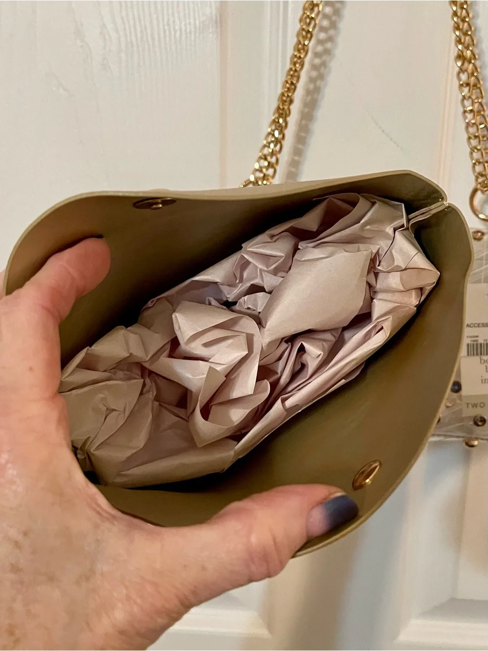 NWT CATO Clear Jelly Shoulder Bag with Gold Hardware and Iridescent Studs - Picture 11 of 11